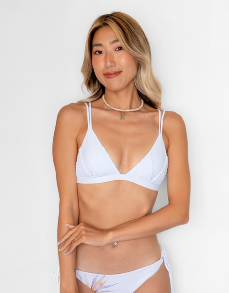 HILO Bikini Top -white-（シャーリング トライアングル ビキニ