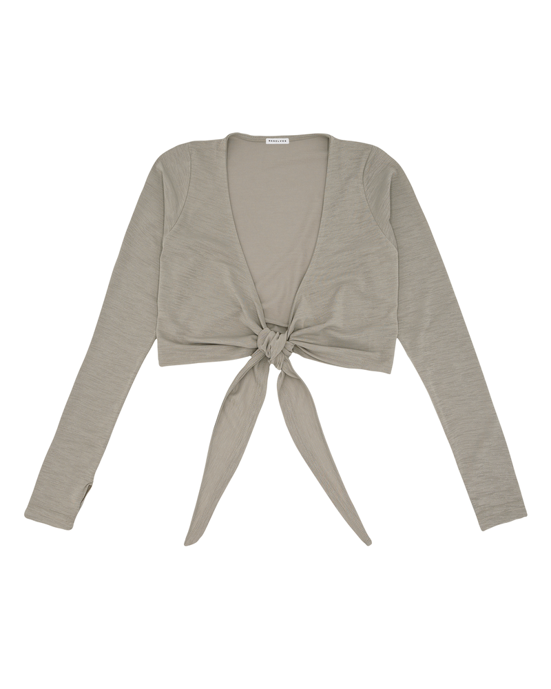 タイフロント ショート丈 カーディガン -vintage khaki-