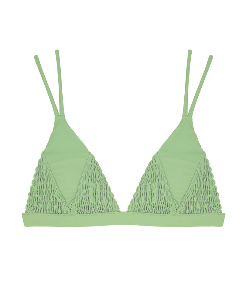 HILO Bikini Top -green apple-（シャーリング トライアングル ビキニ トップ）