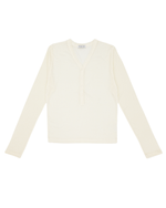 ボタンデザイン ロングスリーブ Tシャツ  -ivory-