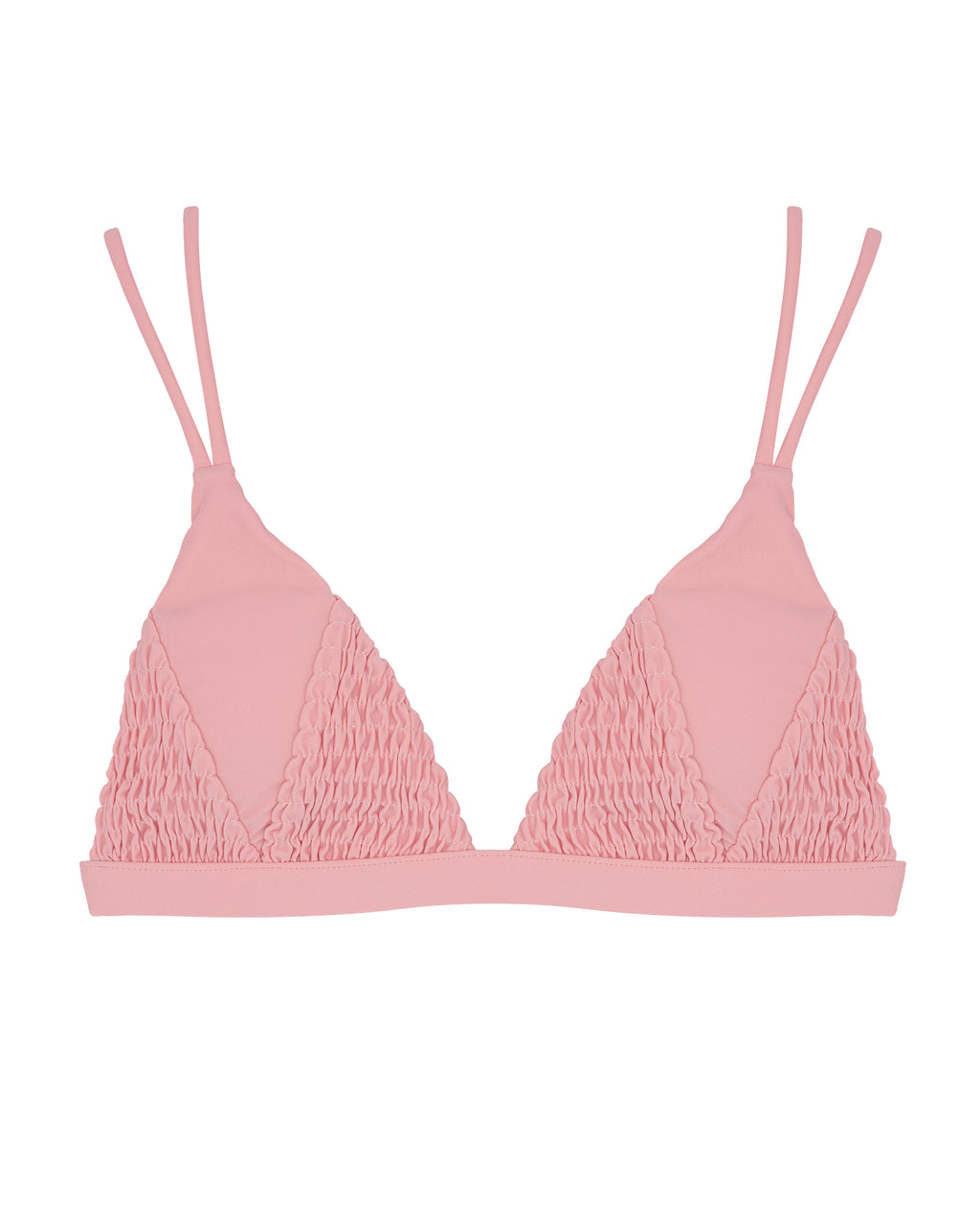 HILO Bikini Top -fairy peach-（シャーリング トライアングル