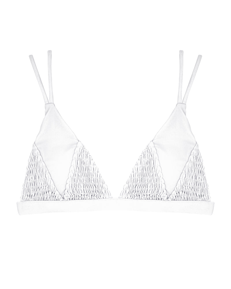 HILO Bikini Top -white-（シャーリング トライアングル ビキニ トップ）