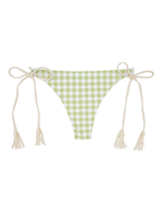 HILO Bikini Bottom -gingham check・green / milky-（リバーシブル フリンジ ビキニ ボトム）