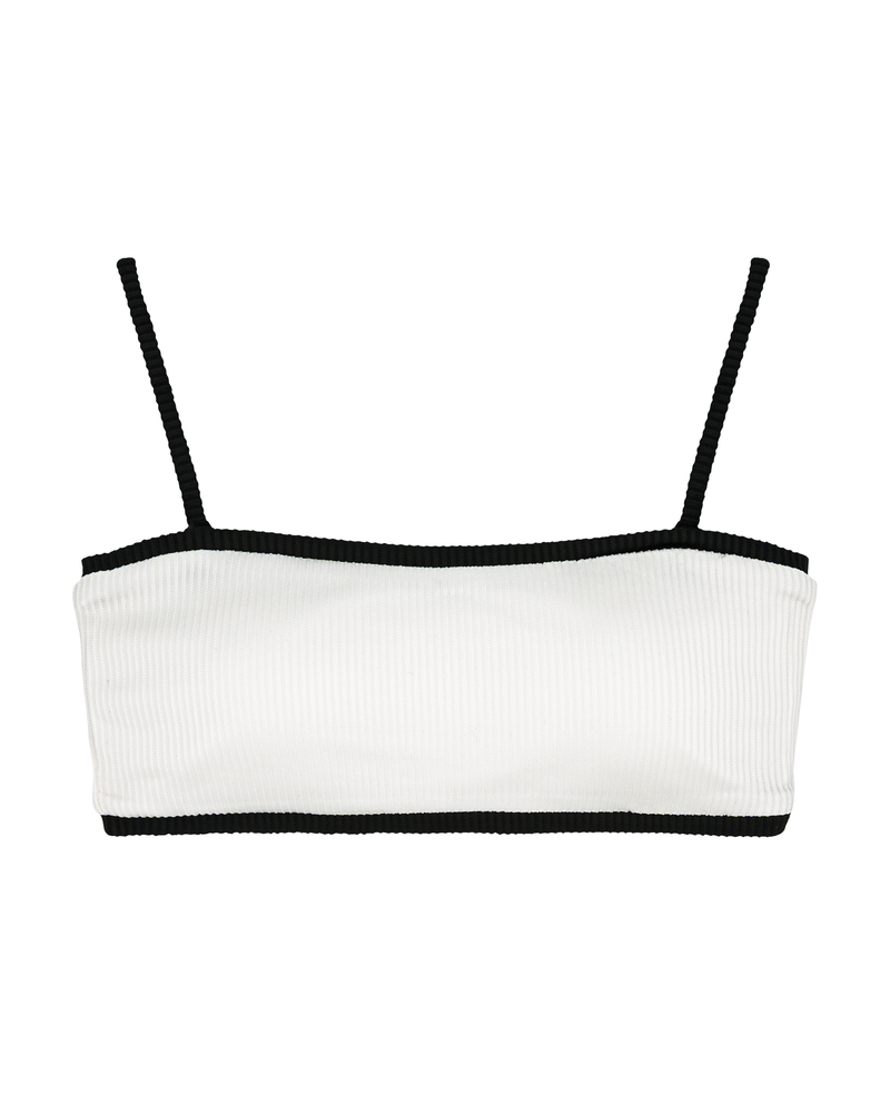 MARGO Bikini Top -white × black- (バイカラー バックリボン バンドゥー ビキニトップ)