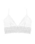 NOA Bikini Top  -white- (シャーリング ワイドアンダー トライアングル ビキニ トップ)