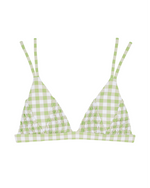 HILO Bikini Top  -gingham check / green-（シャーリング トライアングル ビキニ トップ）