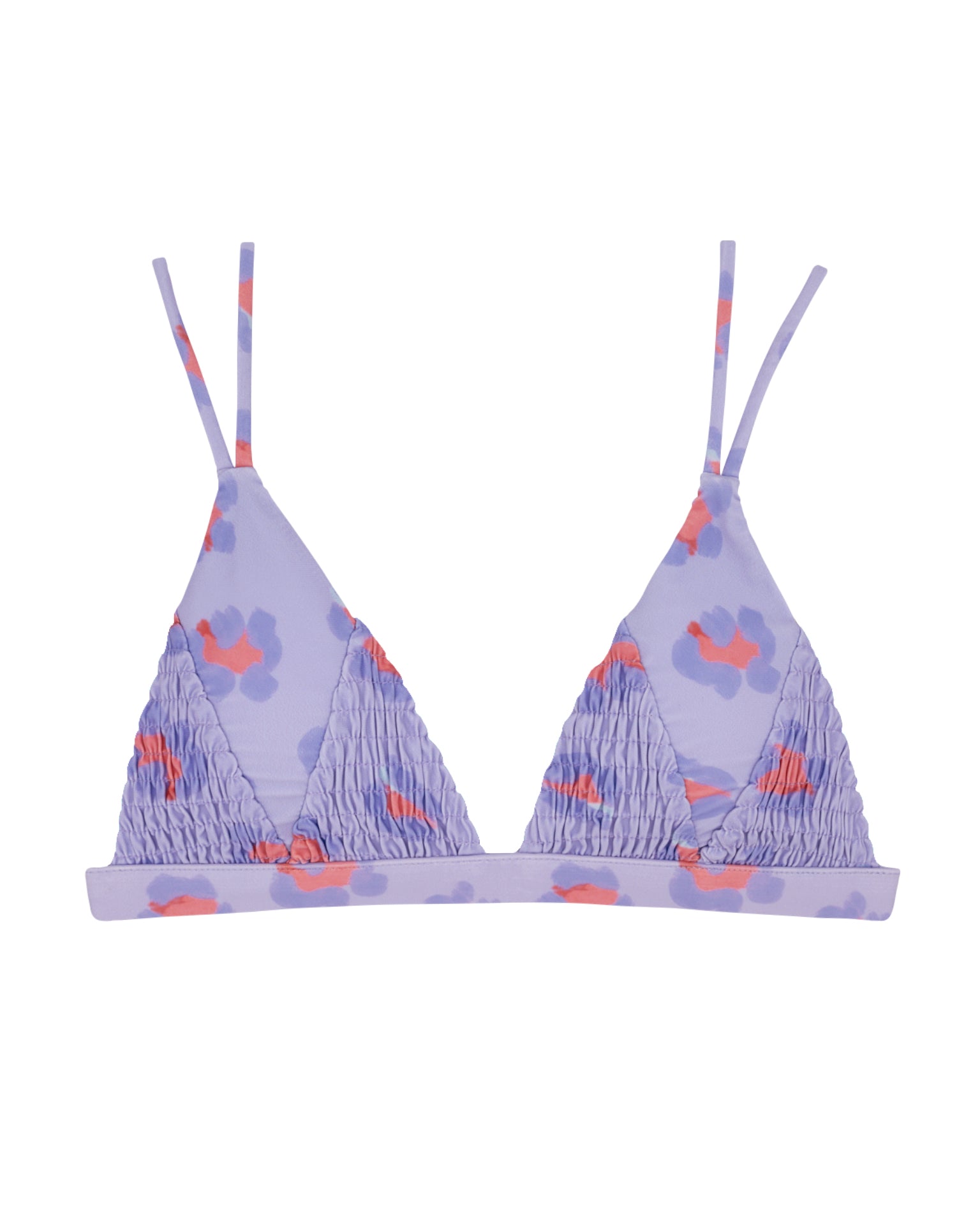HILO Bikini Top -coraly leo-（シャーリング トライアングル