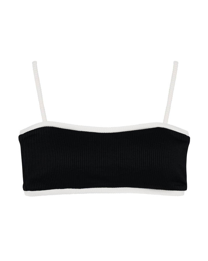 MARGO Bikini Top -black × white- (バイカラー バックリボン バンドゥー ビキニトップ)