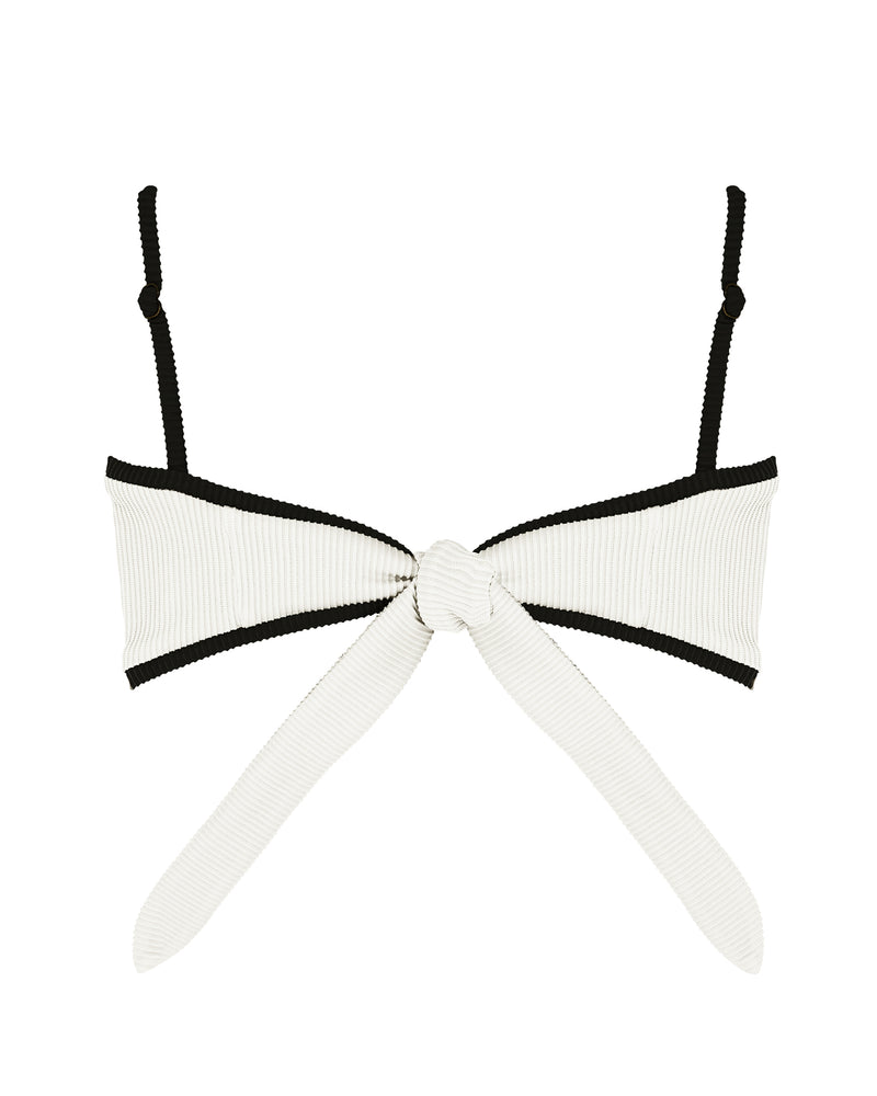 MARGO Bikini Top -white × black- (バイカラー バックリボン バンドゥー ビキニトップ)