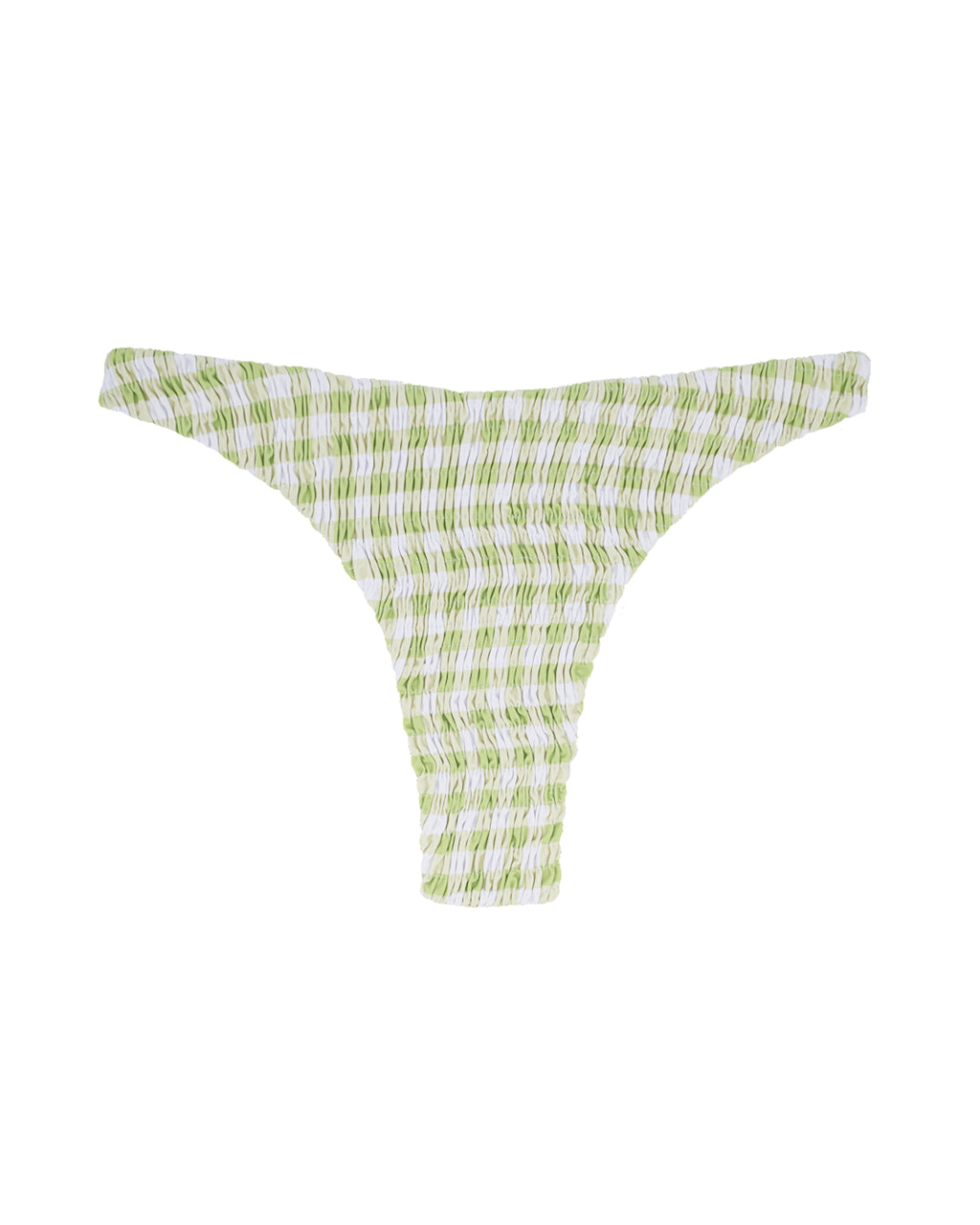 完売品reselves シャーリングビキニボトム　ギンガムチェック/ブルーベリー ILIMA Bikini Bottom -gingham check / lavender-（シャーリング
