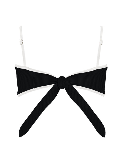 MARGO Bikini Top -black × white- (バイカラー バックリボン バンドゥー ビキニトップ)