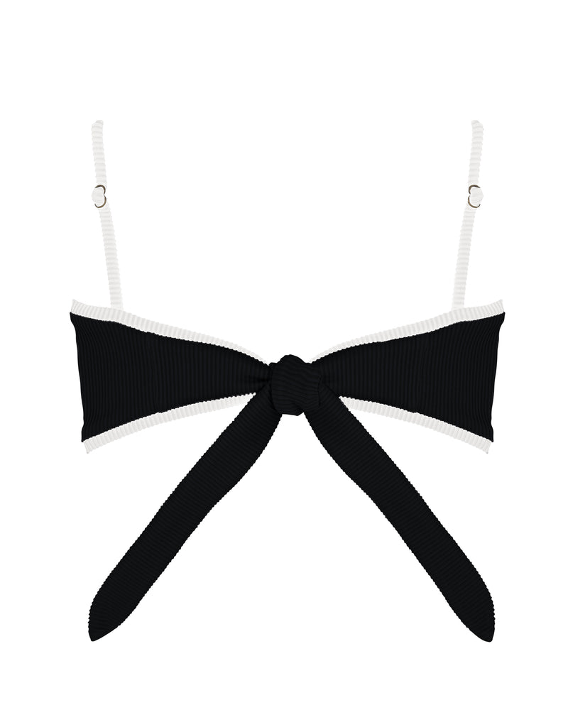 MARGO Bikini Top -black × white- (バイカラー バックリボン バンドゥー ビキニトップ)