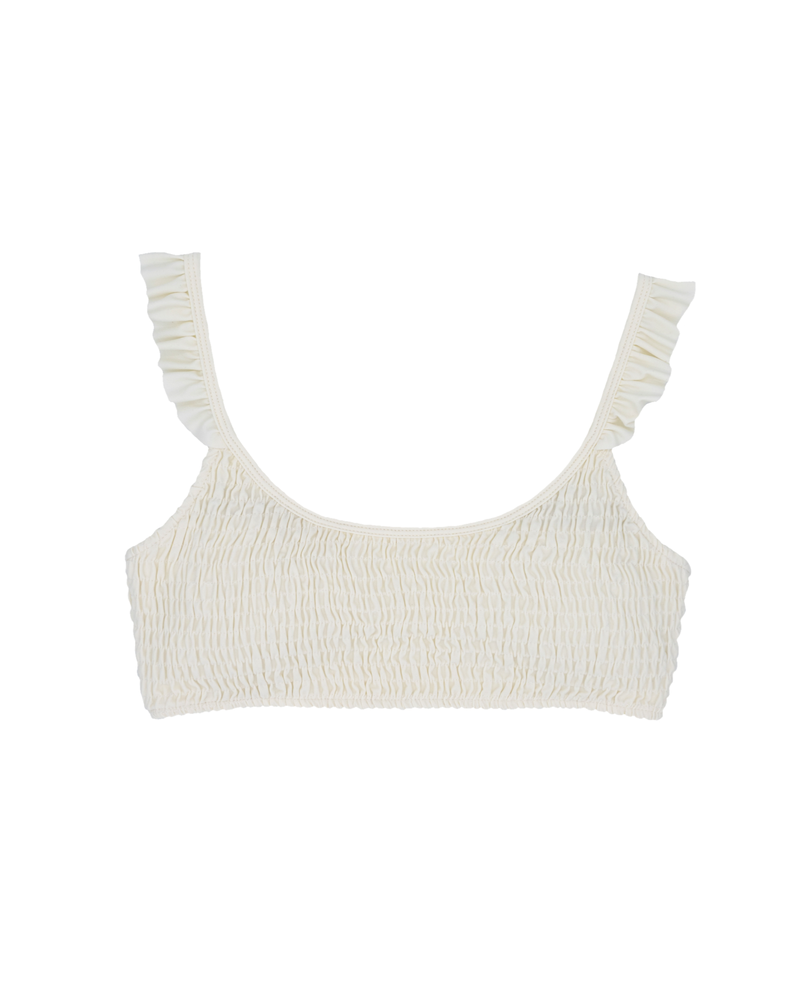 (アウトレット品) LUANA Bikini Top -milk-（ショルダーフリル ビキニ トップ）