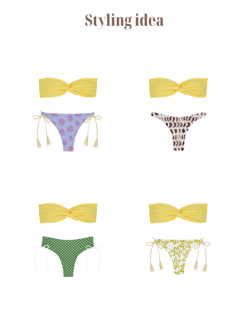 LEI Bikini Top -pineapple-（フロントツイスト バックリボン ビキニ トップ）