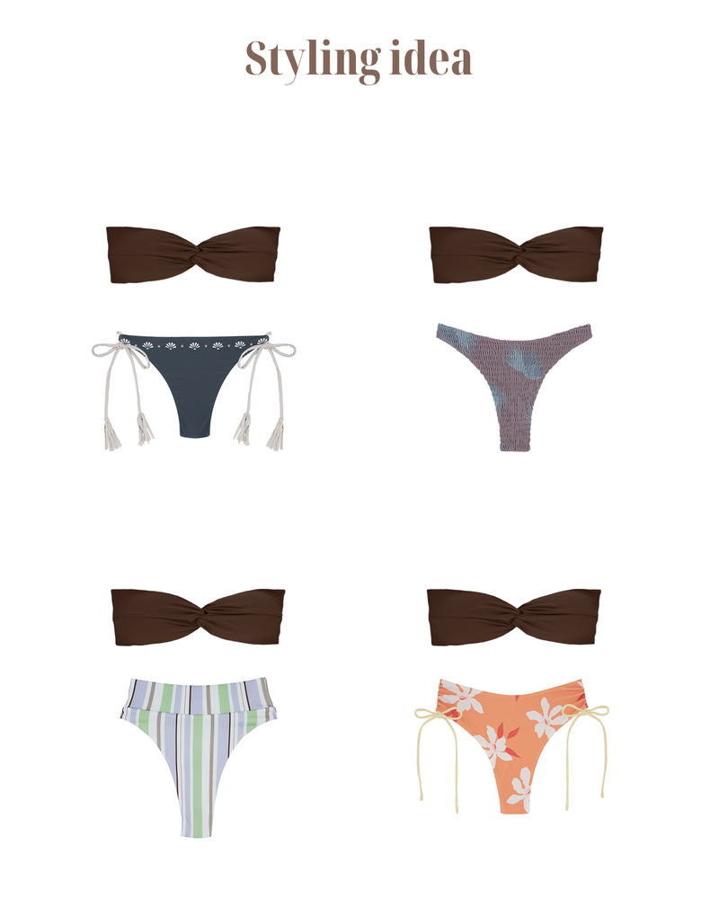 LEI Bikini Top -chocolate brown-（フロントツイスト バックリボン ビキニ トップ）