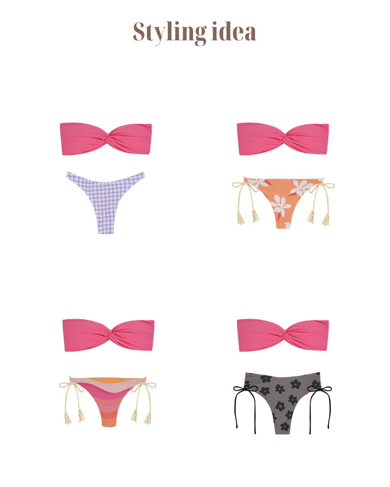 LEI Bikini Top -bubblegum pink-（フロントツイスト バックリボン ビキニ トップ）