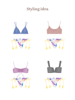 HILO Bikini Bottom -pastel canvas / lemon-（リバーシブル フリンジ ビキニ ボトム）