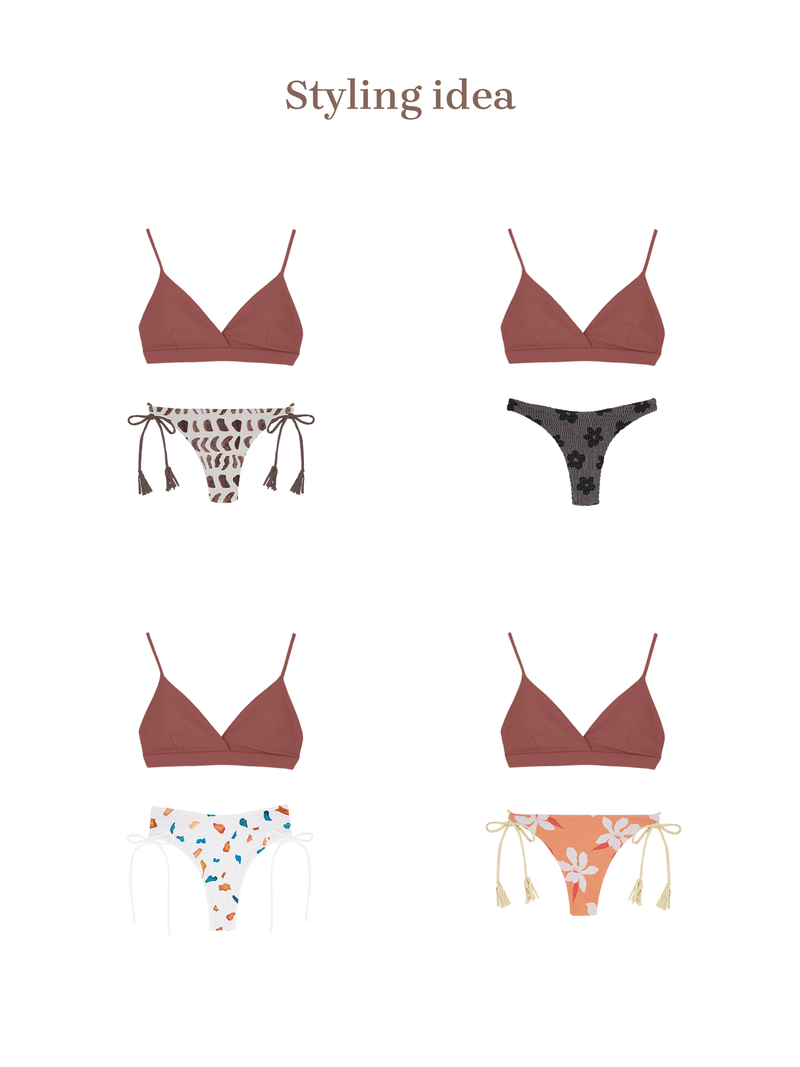 CALMA Bikini Top  -spicy moca-（三角 ビキニ トップ）