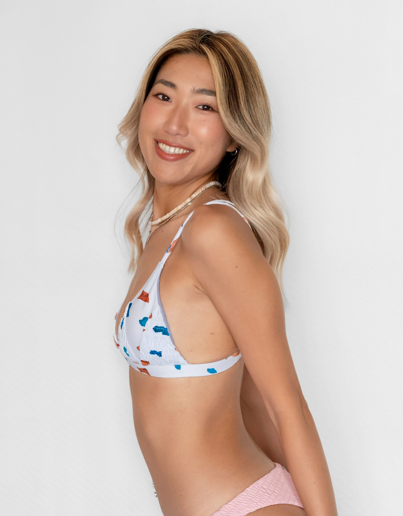 HILO Bikini Top -sea treasures-（シャーリング トライアングル ビキニ トップ）