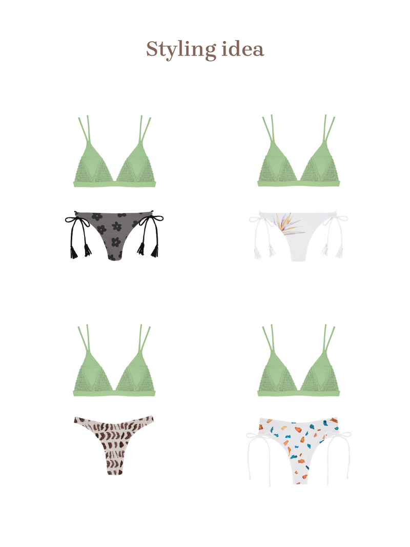 RESELVES HILO ビキニ HILO Bikini Top -green apple-(シャーリング トライアングル