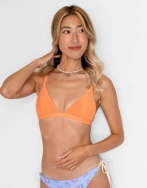 HILO Bikini Top -tangerine-（シャーリング トライアングル ビキニ トップ）