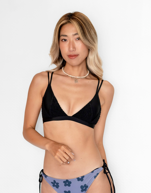 HILO Bikini Top -black-（シャーリング トライアングル ビキニ トップ）