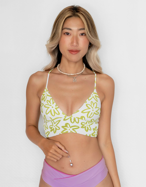 NOA Bikini Top  -lucky charm- (シャーリング ワイドアンダー トライアングル ビキニ トップ）