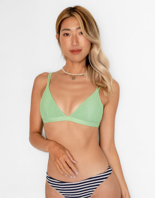 HILO Bikini Top -green apple-（シャーリング トライアングル ビキニ トップ）