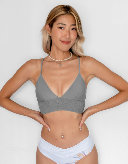 NOA Bikini Top  -storm cloud- (シャーリング ワイドアンダー トライアングル ビキニ トップ)