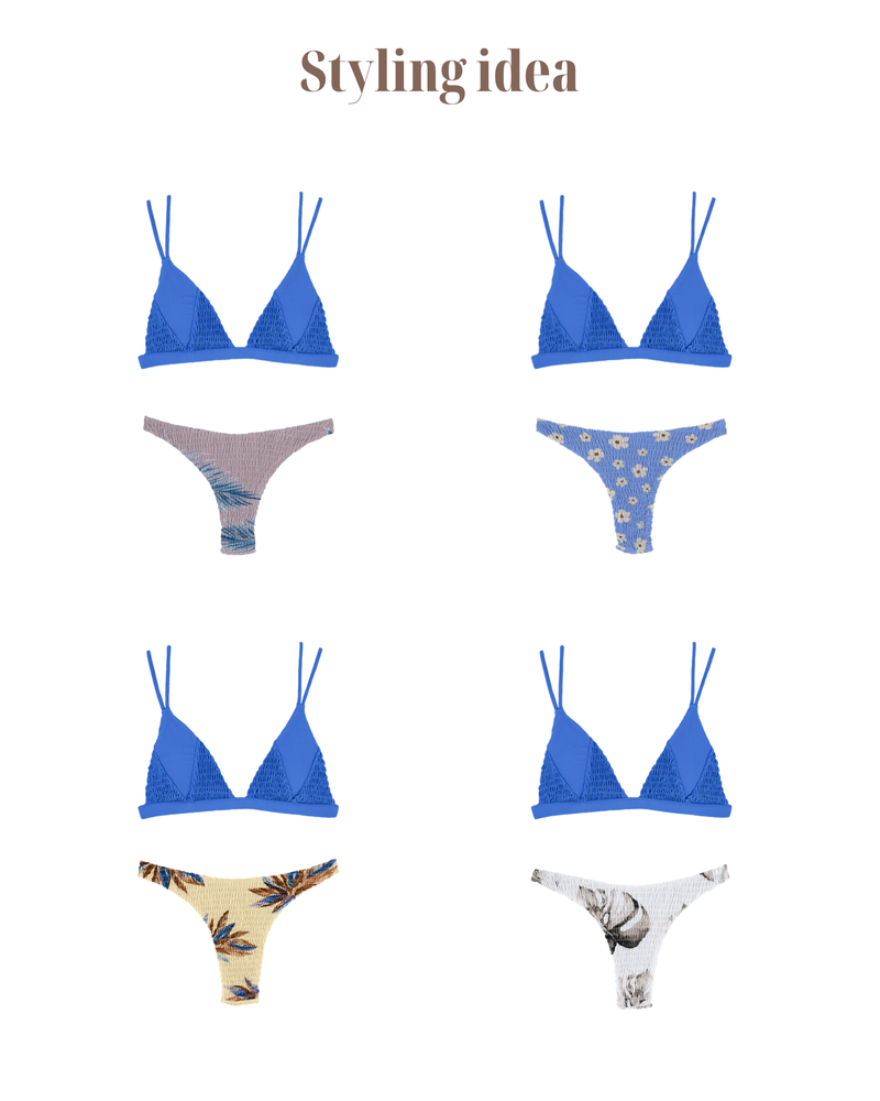 (アウトレット品) HILO Bikini Top -ultramarine blue-（シャーリング トライアングル ビキニ トップ）