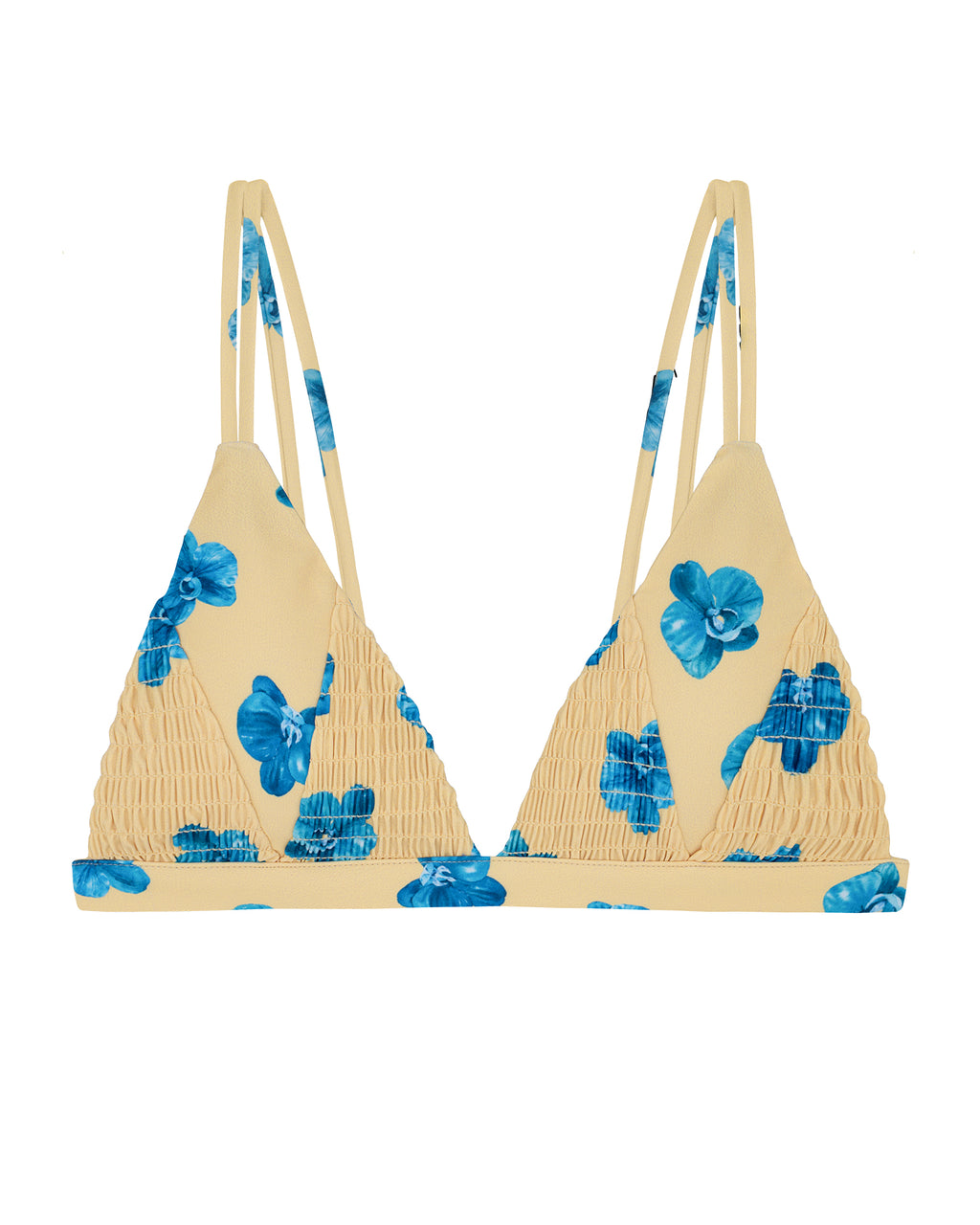 RESELVES ビキニ 水着EMA ocean lily 花柄 黄色 水色 HILO Bikini Top -ocean lily- – RESELVES