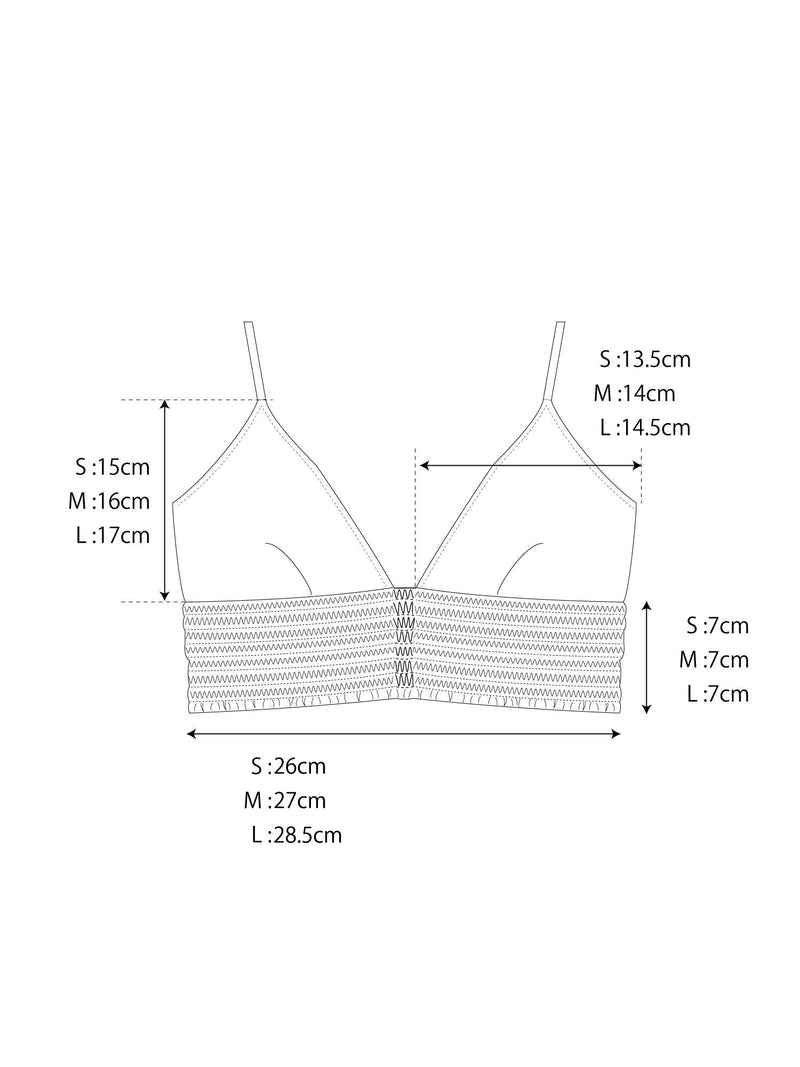 NOA Bikini Top  -periwinkle- (シャーリング ワイドアンダー トライアングル ビキニ トップ)