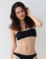 MARGO Bikini Top -black × white- (バイカラー バックリボン バンドゥー ビキニトップ)