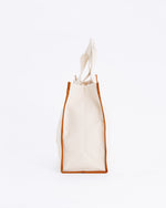 Big canvas tote bag - ivory × brown -（ビッグ キャンバス トートバッグ）