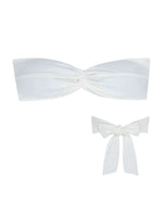 LEI Bikini Top -white-（フロントツイスト バックリボン ビキニ トップ）