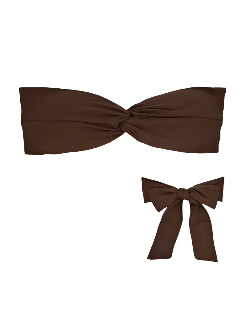 LEI Bikini Top -chocolate brown-（フロントツイスト バックリボン ビキニ トップ）