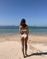 ARIA Bikini Bottom -off white × beige-（バイカラー サイドリボン ビキニ ボトム）