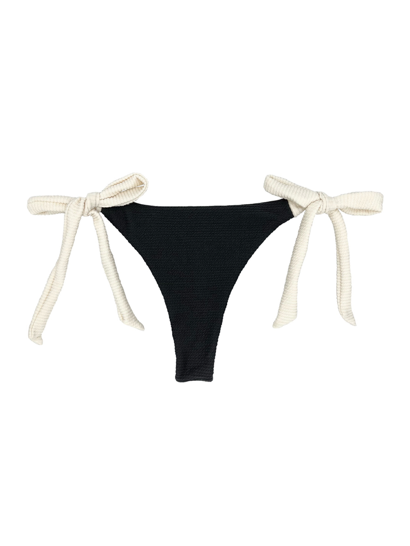 ARIA Bikini Bottom -black×off white-（バイカラー サイドリボン ビキニ ボトム）