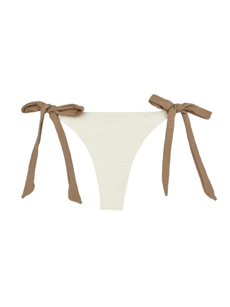 ARIA Bikini Bottom -off white × beige-（バイカラー サイドリボン ビキニ ボトム）