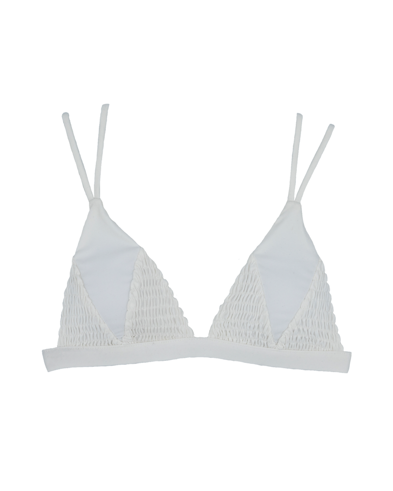 HILO Bikini Top -white-（シャーリング トライアングル ビキニ トップ）