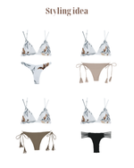 HILO Bikini Top -leaf hope-（シャーリング トライアングル ビキニ トップ）