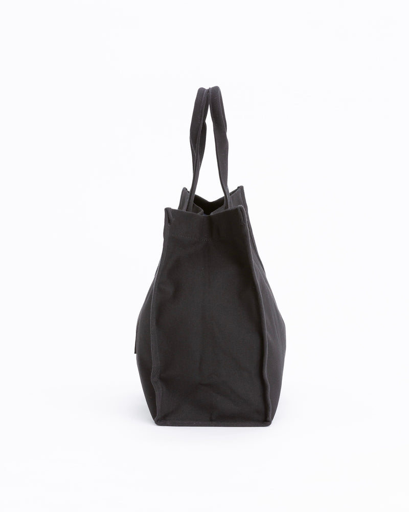 Big canvas tote bag- black × black - （ビッグ キャンバス トートバッグ）