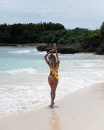 LEI Bikini Top -pineapple-（フロントツイスト バックリボン ビキニ トップ）